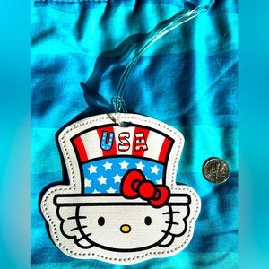 Hello Kitty Sanrio Luggage Name Tag Patriotic U.S.A. NWOT